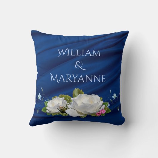 45 Jahre gemeinsam Weißrosen-Jubiläum Kissen (Rückseite)