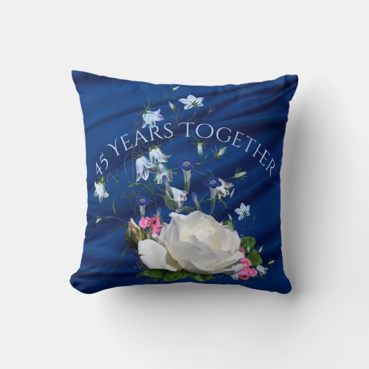 45 Jahre gemeinsam Weißrosen-Jubiläum Kissen (Vorderseite)