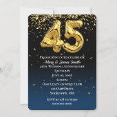 45 Jahre Gold Balloons & Confetti Einladung (Vorderseite)