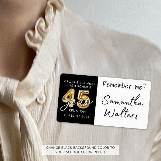 45 Jahre Klasse Wiedersehen Name Tag Erinnern