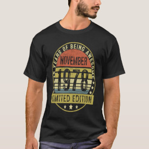 45 Jahre Vintag im November 1978 45. Geburtstag T-Shirt