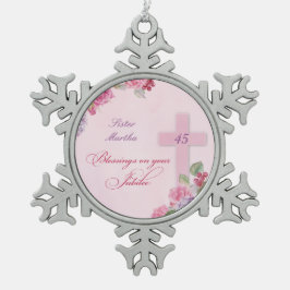 45. Jahrestag des religiösen Lebens katholische Nu Schneeflocken Zinn-Ornament