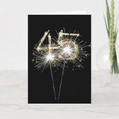 45. Jahrestag Sparklers auf schwarz Karte (Vorderseite)