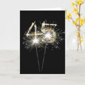 45. Jahrestag Sparklers auf schwarz Karte (Gelbe Blume)