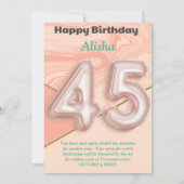 45-jährige Mädchen Happy Birthday Card (Rückseite)