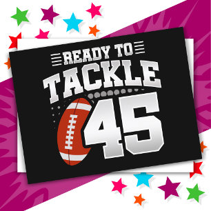 45-jähriger Tackle-Fußballparty 45. Geburtstag Postkarte