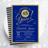 45-jähriges Party - Sapphire Blue Gold