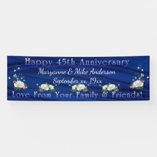 45-jähriges White Roses Sapphire Custom Banner