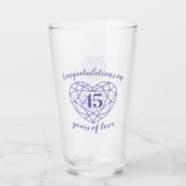 45. Jubiläum 45 Jahre Saphirblauer Brauch Glas