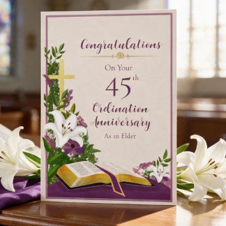 45. Jubiläum der Ordination Glückwünsche Karte