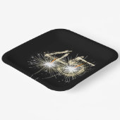 45. Jubiläum Party Sparklers auf Black Pappteller (Gewinkelt)