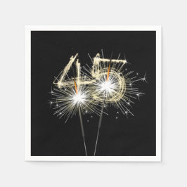 45. Jubiläum Party Sparklers auf Black Serviette