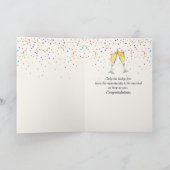 45. Jubiläum Party Weinflasche und zwei Brillen Karte (Innenseite)