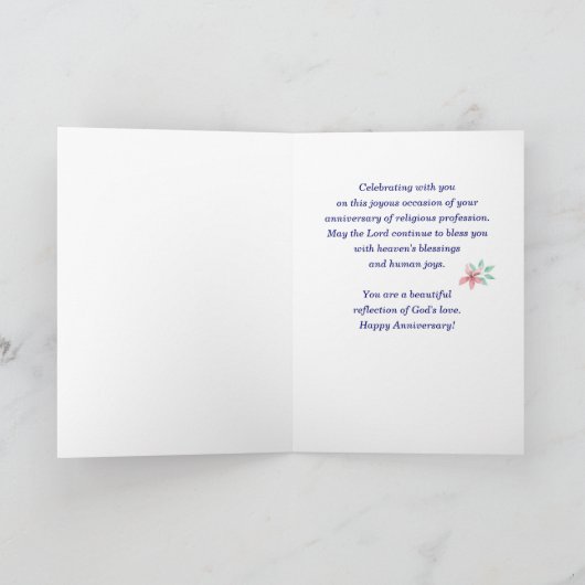 45. Jubiläum Religious Life to Nun Karte (Innenseite)