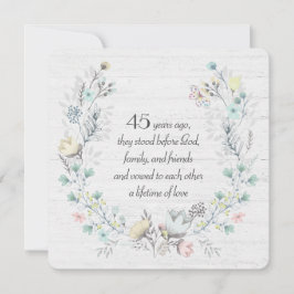 45. Jubiläumsschaden auf Holz Einladung