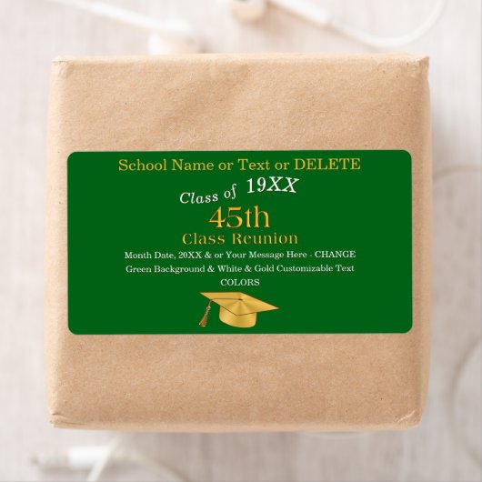 45. Klasse Wiedersehen Labels, Green und Gold (Insitu)