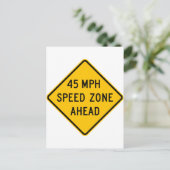 45 km/h Geschwindigkeitszone vor Postkarte (Stehend Vorderseite)