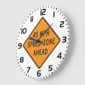 45-MPH-Geschwindigkeitsbereich vor benutzerdefinie Große Wanduhr (Winkel)