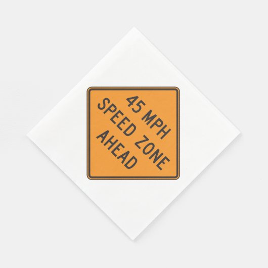 45-MPH-Geschwindigkeitsbereich vor benutzerdefinie Serviette (Ecke)