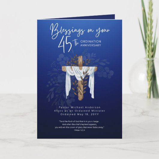 45. ORDINATION ANNIVERSARY PriesterPastor Minister Karte (Vorderseite)