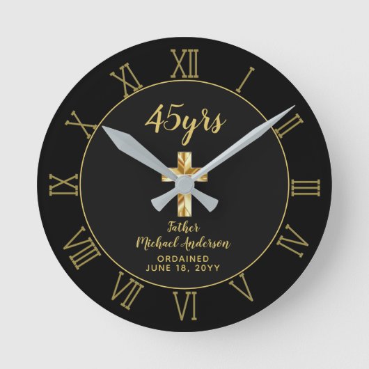 45. Ordination Jubiläum Priester Golden Jubiläum Runde Wanduhr (Vorderseite)