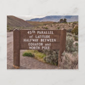 45. Parallel-Zeichen in Gardiner, Montana Postkarte (Vorderseite)