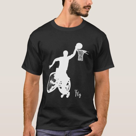 45 Point Player Rollstuhl Basketball Fly T-Shirt (Vorderseite)
