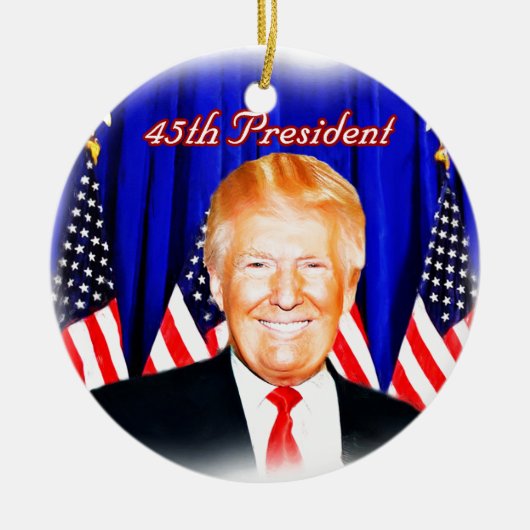 45. Präsident Donald Trump _ Keramik Ornament (Vorne)