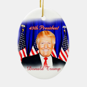 45. Präsident Donald Trump _ Keramikornament