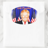 45. Präsident Donald Trump _ Ovaler Aufkleber (Tasche)