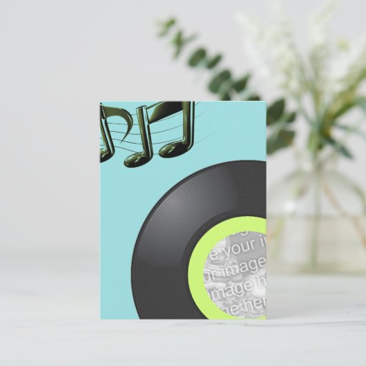 45 RECORD FOTO FRAME INVITE POSTKARTE (Stehend Vorderseite)