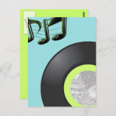 45 RECORD FOTO FRAME INVITE POSTKARTE (Vorne/Hinten)