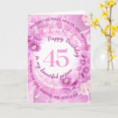 45 Rosa Kirschblüten Florale Meilenstein-Geburtsta Karte (Gelbe Blume)