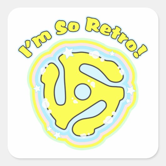 45-RPM-Adapter, also Retro Quadratischer Aufkleber (Vorderseite)