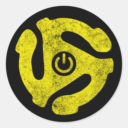 45 RPM Adapter Power Symbol Aufkleber Retro Vinyl (Vorderseite)