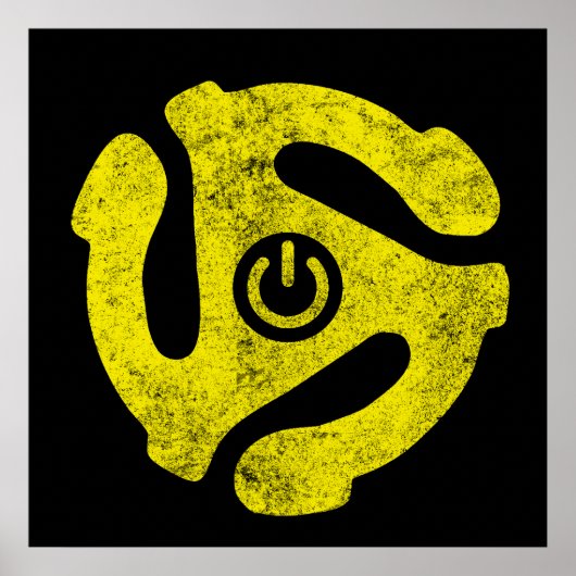 45 RPM Adapter Power Symbol Sticker Retro Vinyl Poster (Vorne)