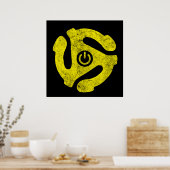 45 RPM Adapter Power Symbol Sticker Retro Vinyl Poster (Küche)