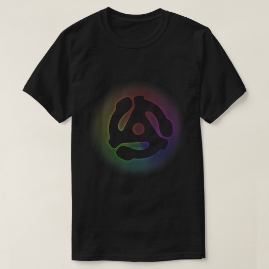 45 RPM Adapter Rainbow Electronic Dance Music DJ T-Shirt (Design vorne)