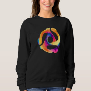 45 RPM Schallplattenadapter Tie-Dye Retro Vinyl DJ Sweatshirt