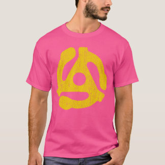 45 RPM Schallplattenadapter Vintageurntable Gelb R T-Shirt