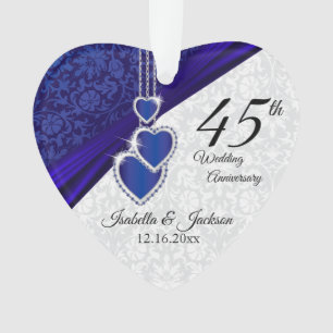 45. Saphir-Hochzeitsjubiläums-Andenken 3 Ornament
