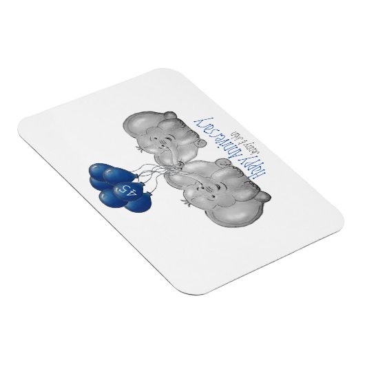 45. Saphir Hochzeitstag Elefant Magnet (Rechte Seite)