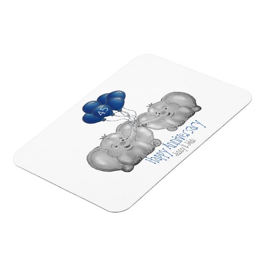 45. Saphir Hochzeitstag Elefant Magnet (Linke Seite)