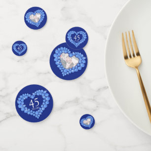 45. Saphir Hochzeitstag Herz Foto blau Konfetti