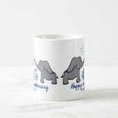 45. Saphir Hochzeitstag niedlicher Elefant Kaffeetasse (Mittel)