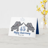 45. Saphir Hochzeitstag niedlicher Elefant Karte (Gelbe Blume)