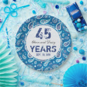 45. Saphir-Hochzeitstag-Paisley-Muster Pappteller (Party)