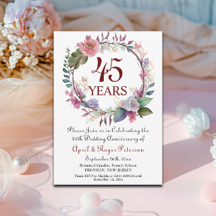 45. Saphire Hochzeit Jahrestag Blumenkohl Einladung