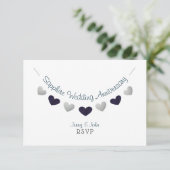45. saphire Hochzeitstag bunting Design RSVP Karte (Stehend Vorderseite)