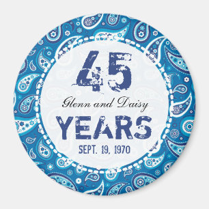 45. Saphire Hochzeitstag Paisley Pattern Magnet